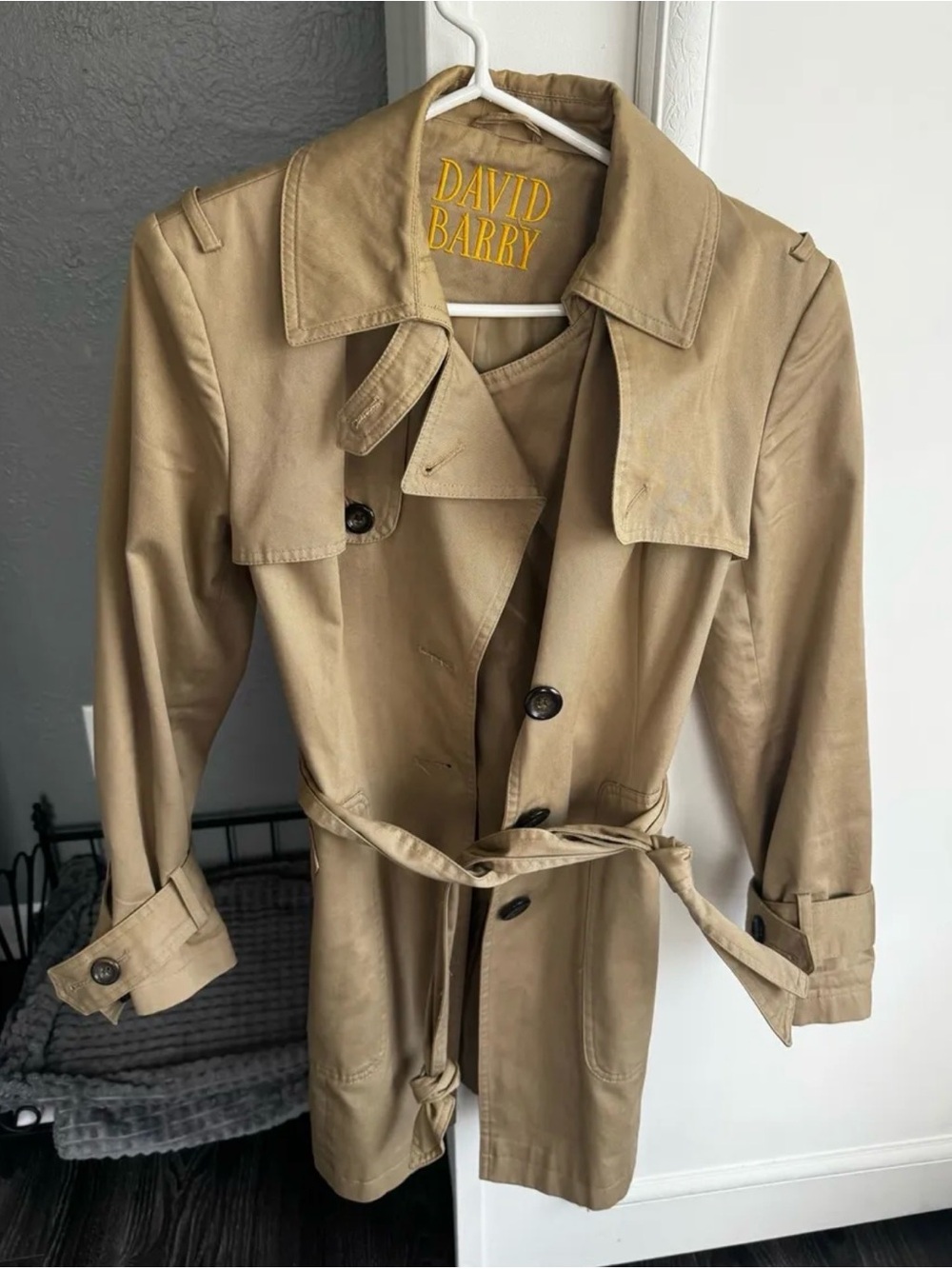 David Barry Tan Trench Coat